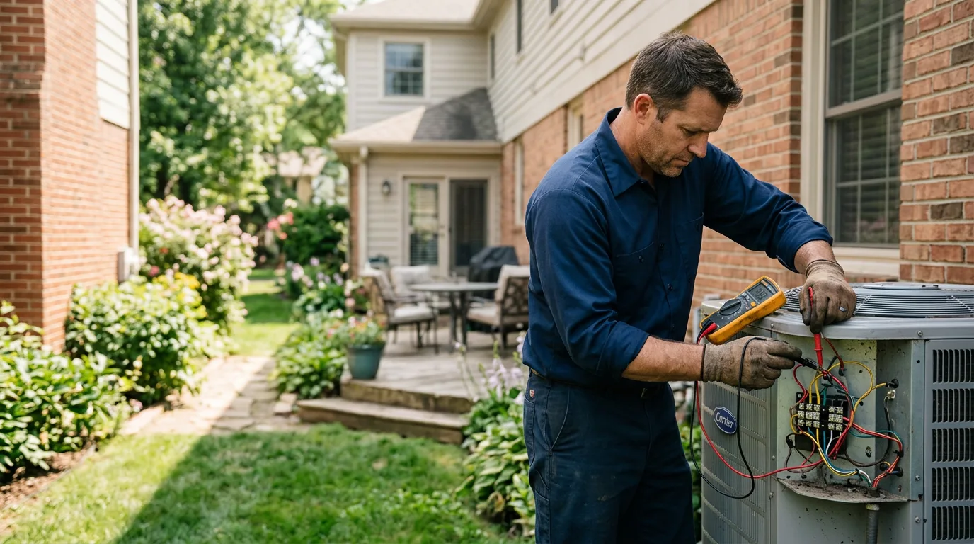 HVAC technician working near Plumville, PA